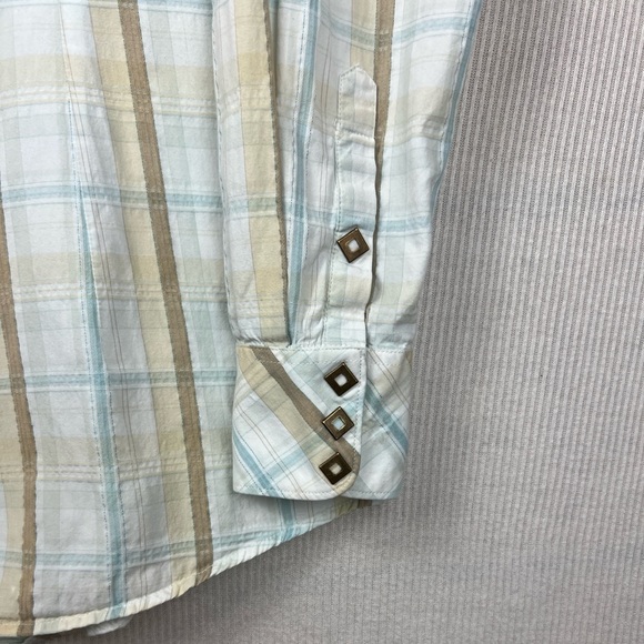 ARIAT Women’s XL Plaid Snap Front Western Shirt Top Long Sleeve Studded Collared - Picture 3 of 11